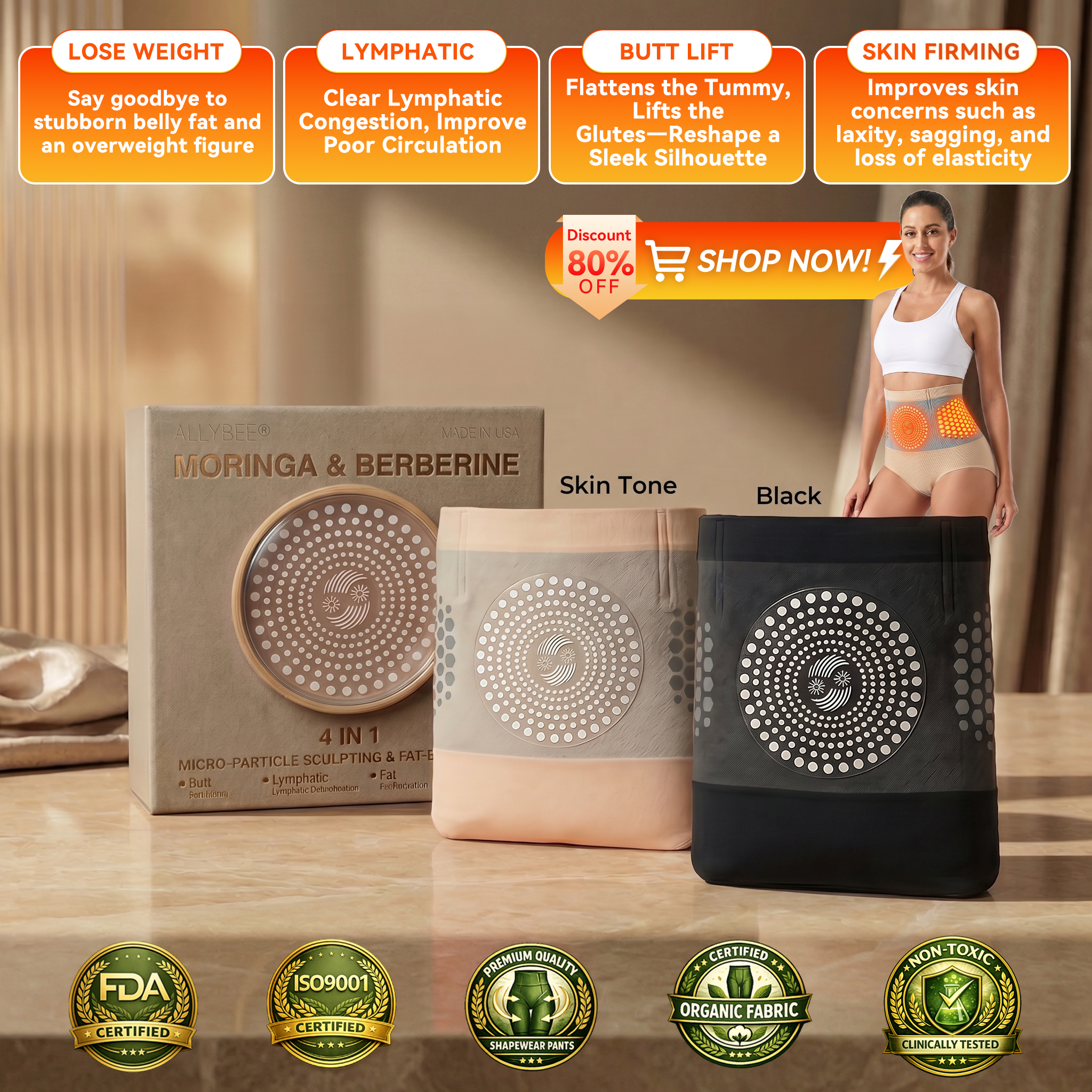 𝐌𝐨𝐫𝐢𝐧𝐠𝐚 & 𝐁𝐞𝐫𝐛𝐞𝐫𝐢𝐧𝐞 𝟒-𝐈𝐧-𝟏 𝐌𝐢𝐜𝐫𝐨-𝐏𝐚𝐫𝐭𝐢𝐜𝐥𝐞 𝐒𝐜𝐮𝐥𝐩𝐭𝐢𝐧𝐠 & 𝐅𝐚𝐭-𝐁𝐮𝐫𝐧 𝐒𝐡𝐨𝐫𝐭𝐬